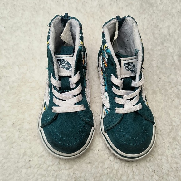 Vans Infant Toddler Glow In The Dark Dragons SK8-Hi Zip Lace Up Shoes Size 6 - Picture 2 of 8